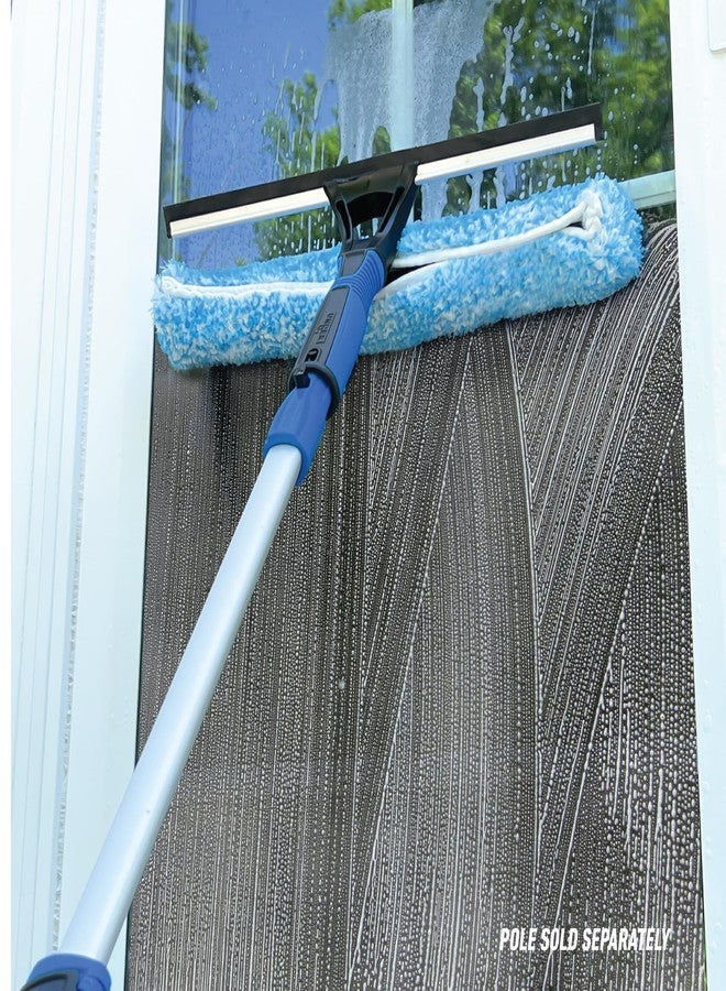 أنجر أداة تنظيف النوافذ الاحترافية Unger Connect and Clean 2 في 1، ماسحة ومنظفة، مقاس 14 بوصة، منظف زجاج أساسي للاستخدام التجاري والسكني، غطاء من الألياف الدقيقة قابل لإعادة الاستخدام، نتائج خالية من الخطوط - Image 2